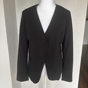 Mossimo Women's Size Medium Open Front Long Sleeve Black Knit Blazer - Medium